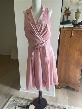 Women's Pink Sleeveless Wrap Dress